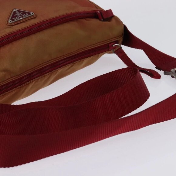 PRADA Shoulder Bag Nylon Red Silver Auth - Picture 7 of 16